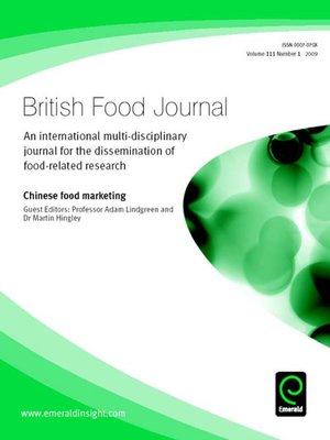 cover image of British Food Journal, Volume 111, Issue 1